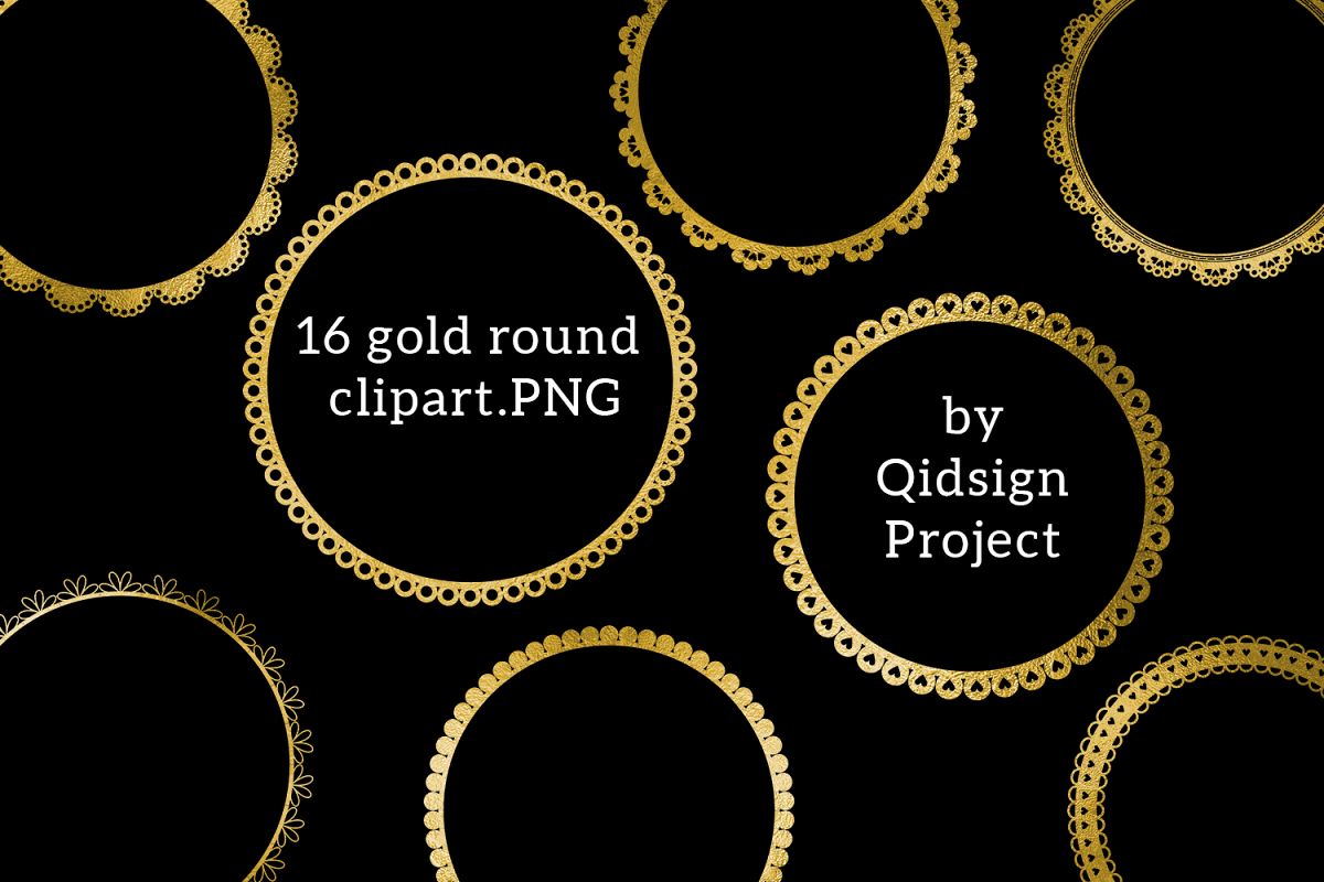 Gold Round clipart .PNG .JPG example image 1