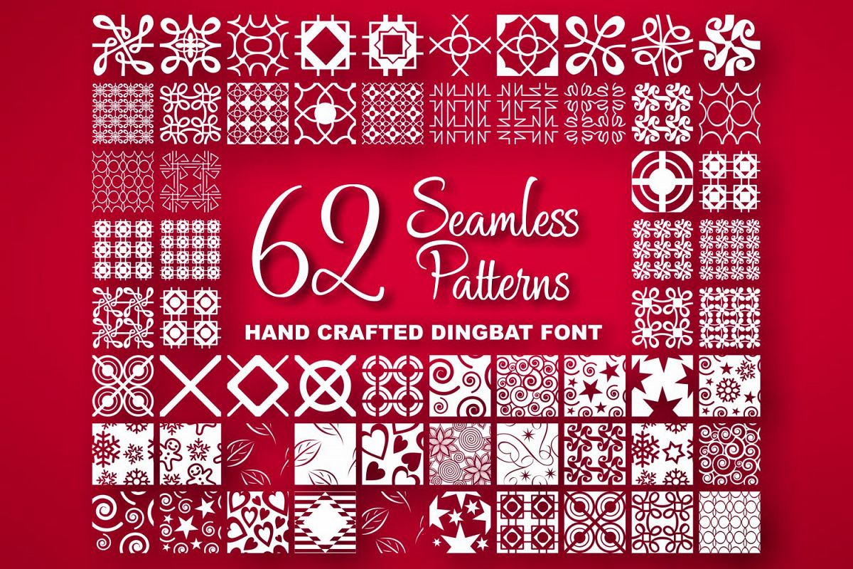 Seamless Pattern Dingbat Font example image 1