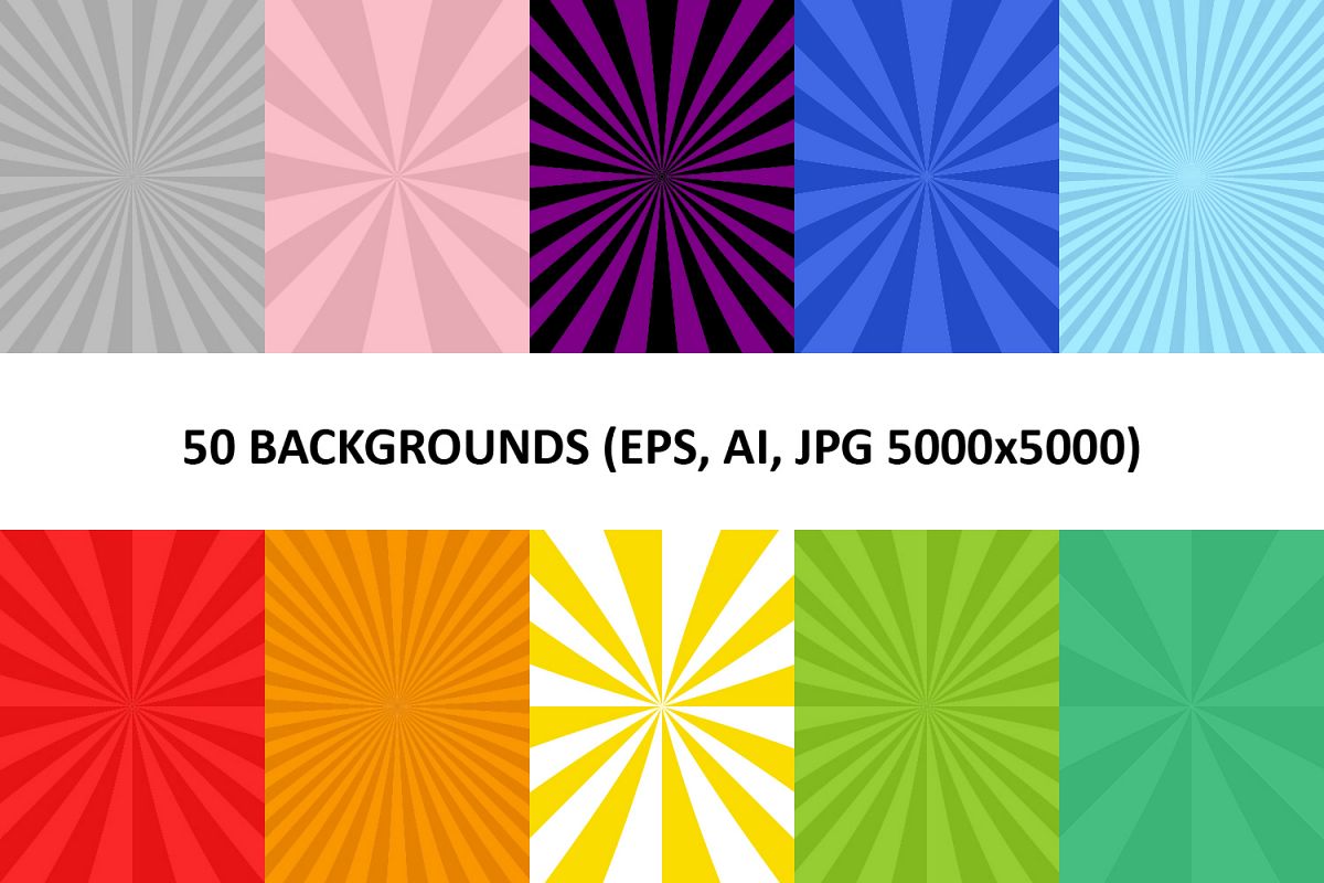 50 Burst Backgrounds AI, EPS, JPG 5000x5000 example image 1