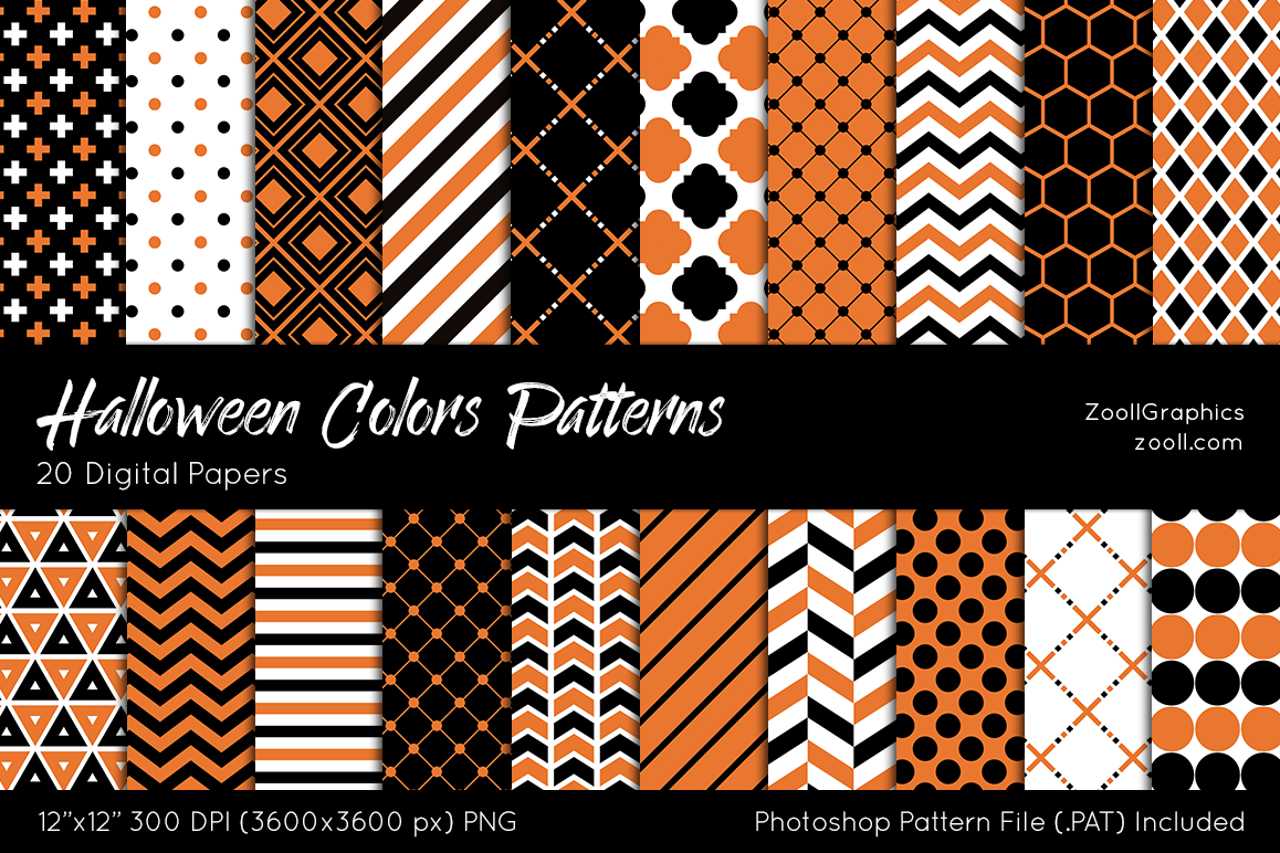 Download Halloween Colors Digital Papers