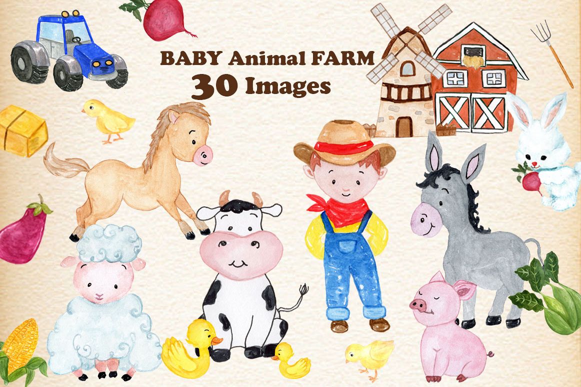 Farm Animals Clipart example image 1