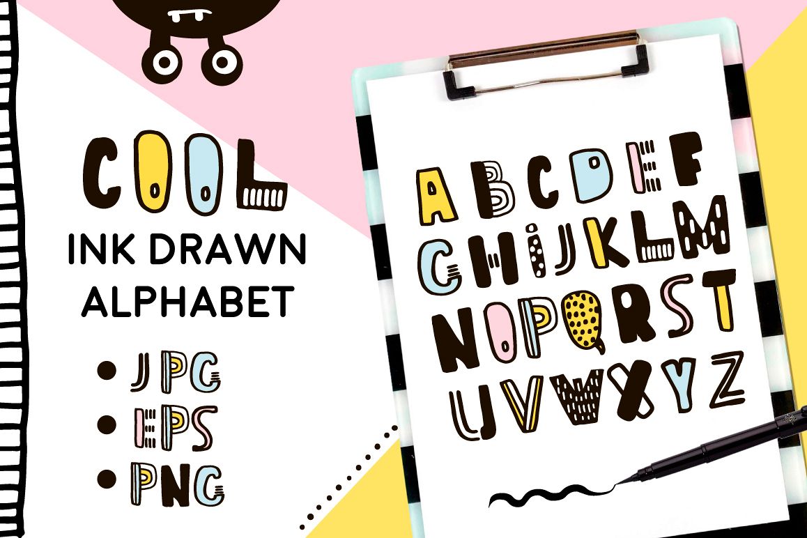 INK DRAWN ALPHABET example image 1