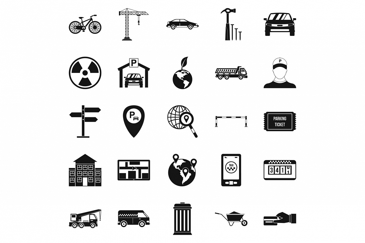 Device icons set, simple style example image 1
