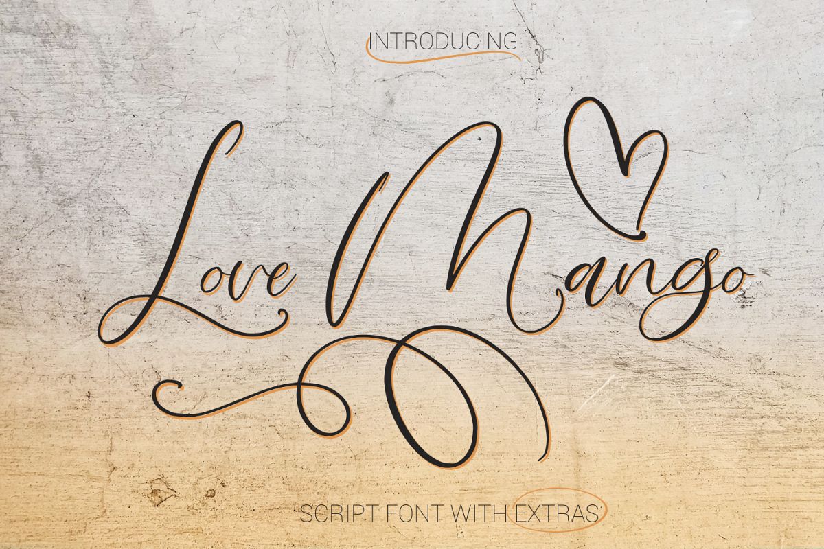 Love Mango. Script font with doodles example image 1