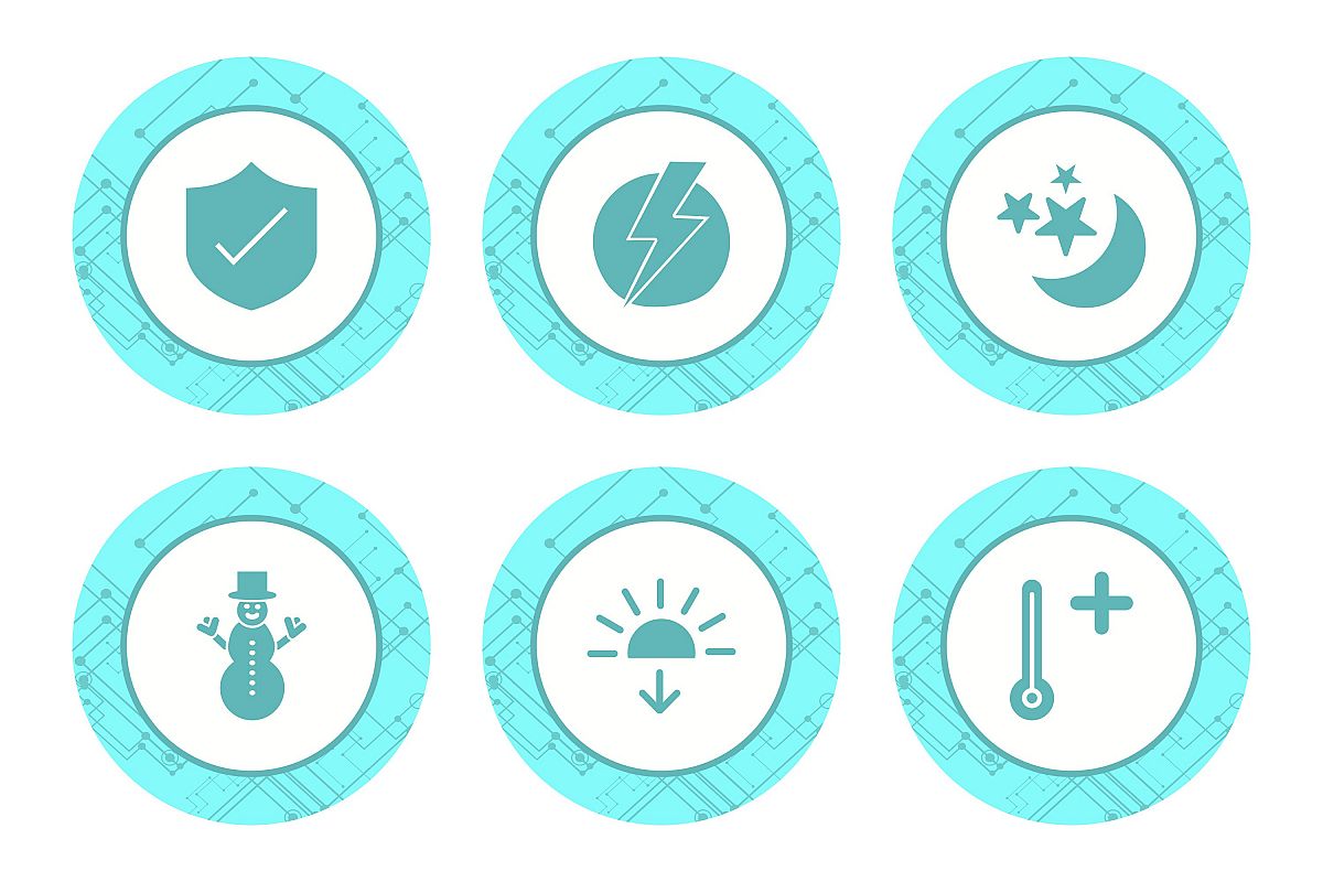 Set Of Weather And Season Icons example image 1
