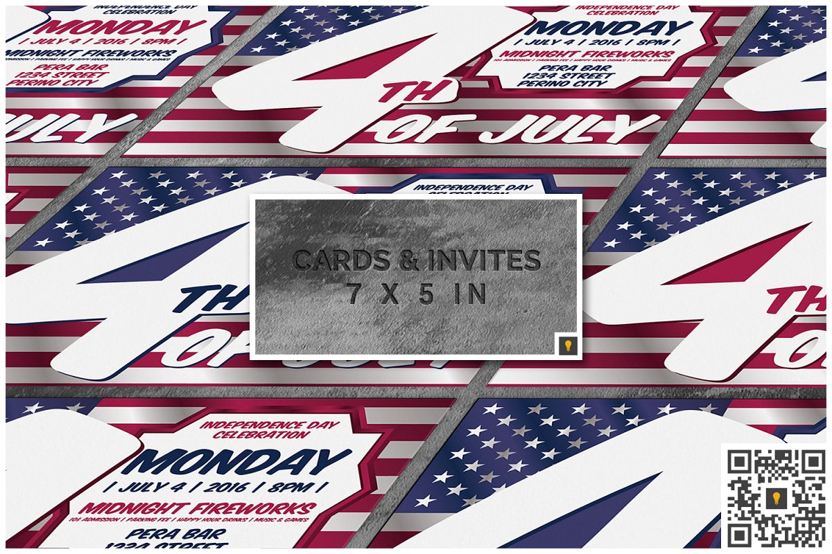 4th of July Invitation Card example image 1