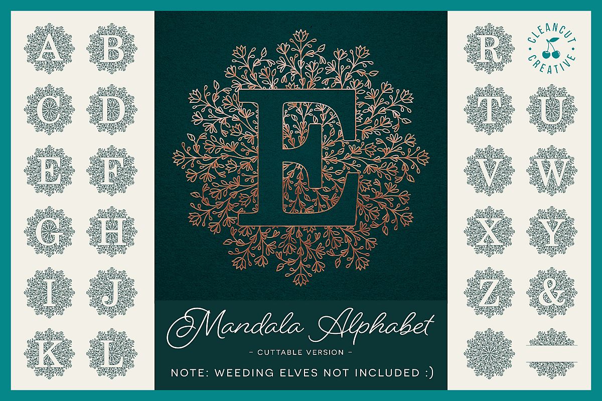 Download Intricate Mandala Monogram Alphabet in SVG DXF FCM EPS PNG ...