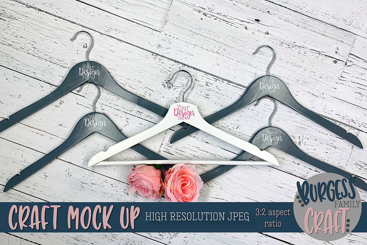 Pretty Bridal hangers Craft mock up |High Resolution JPEG example image 1