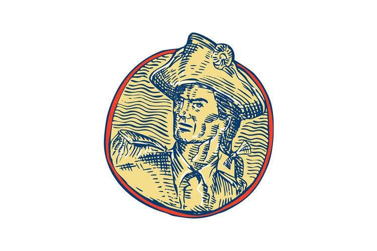 American Patriot Side Circle Etching example image 1