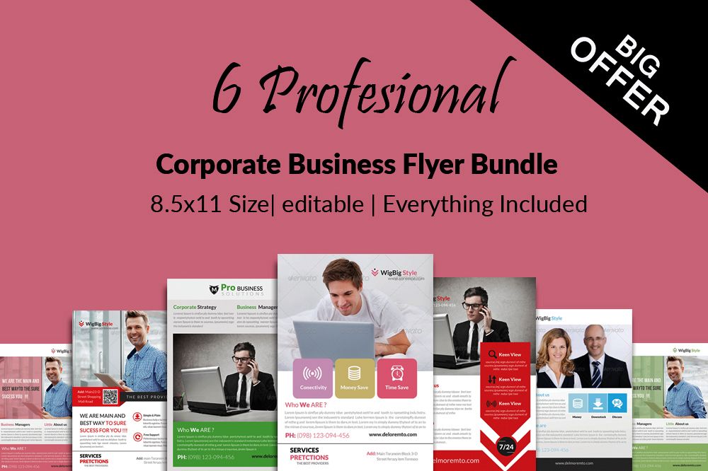 6 Creative Business Flyers Bundle example image 1