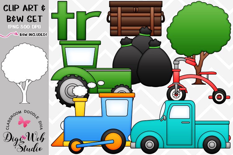 Clip Art / Illustrations - R Blends - tr Phonics example image 1
