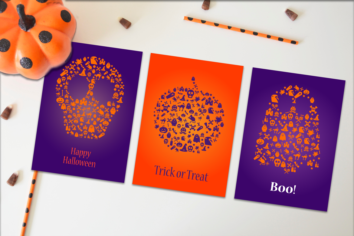 Happy Halloween Silhouette Banners Set example image 1