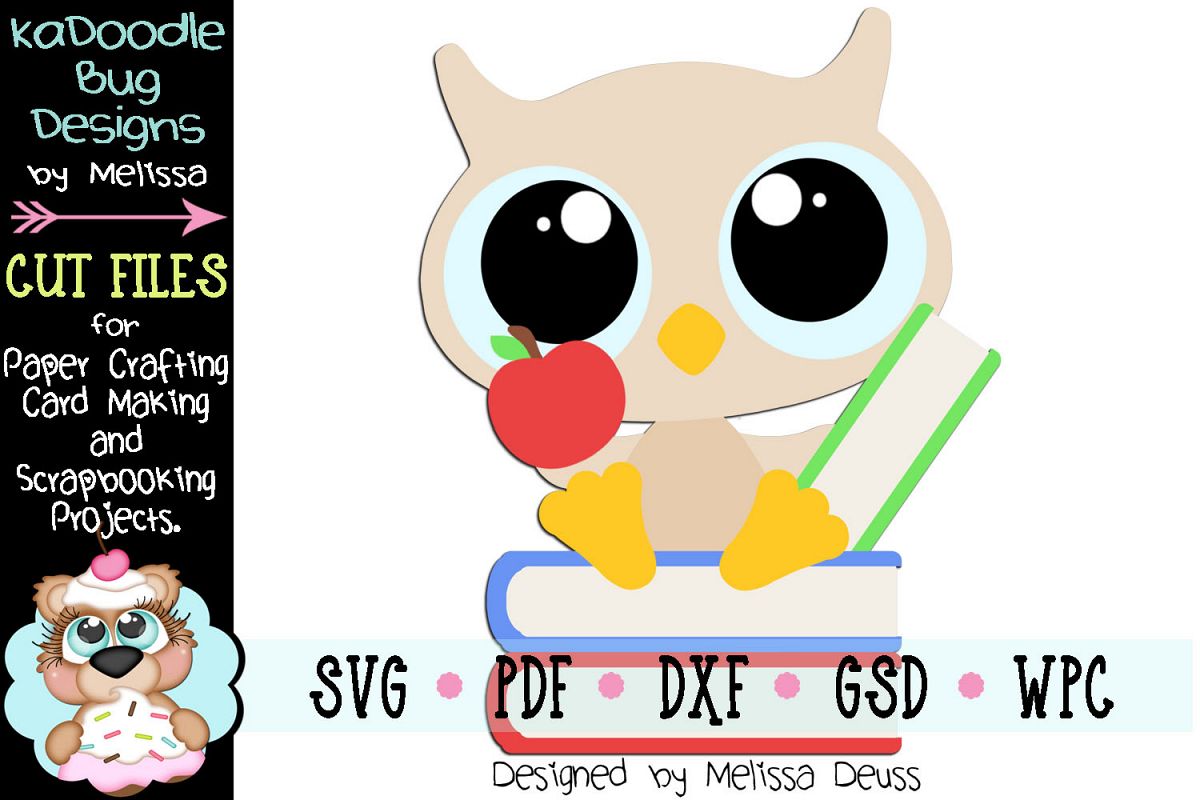 Reading Baby Owl Cut File - SVG PDF DXF GSD WPC example image 1