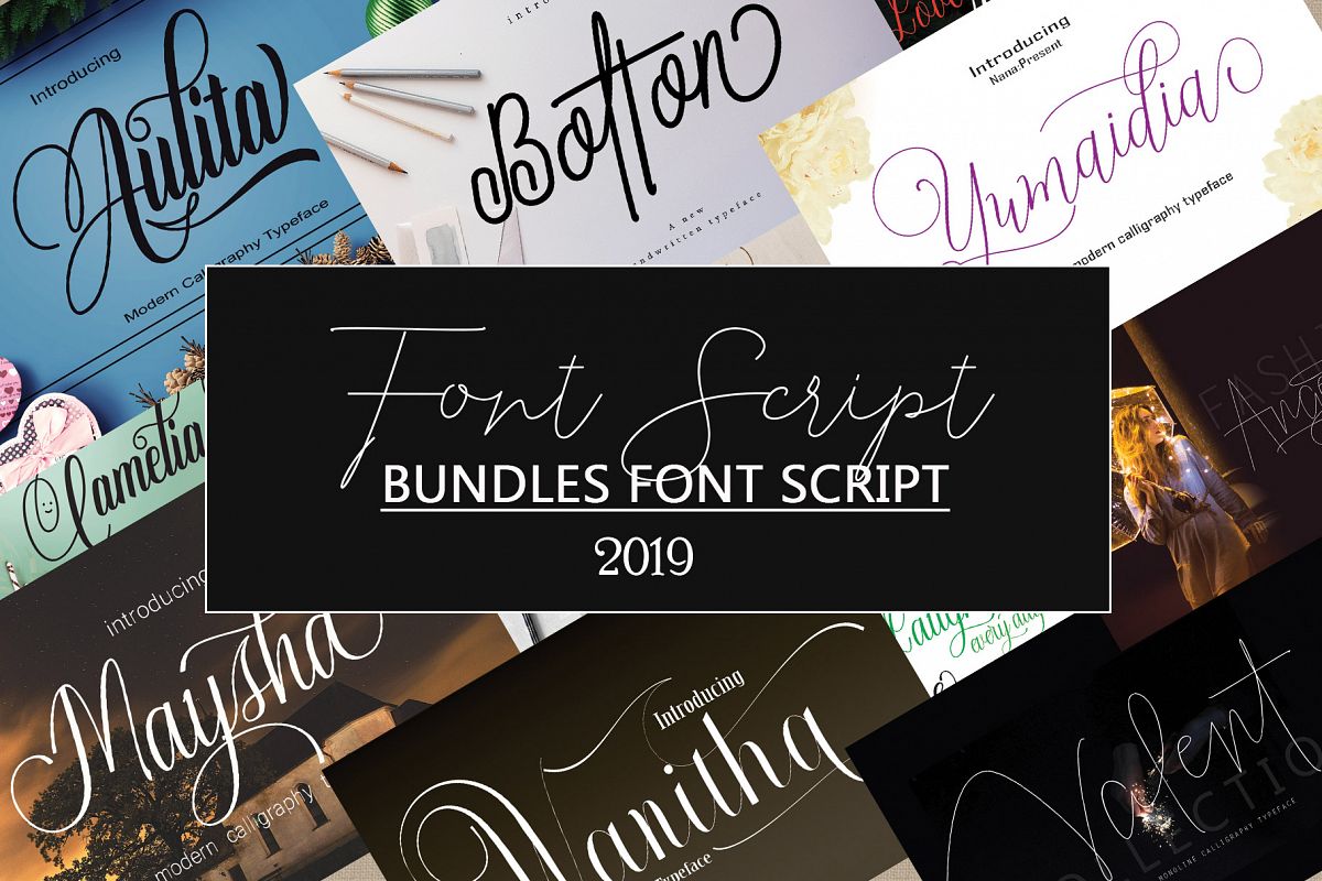 BUNDLES FONT SCRIPT 2019 example image 1
