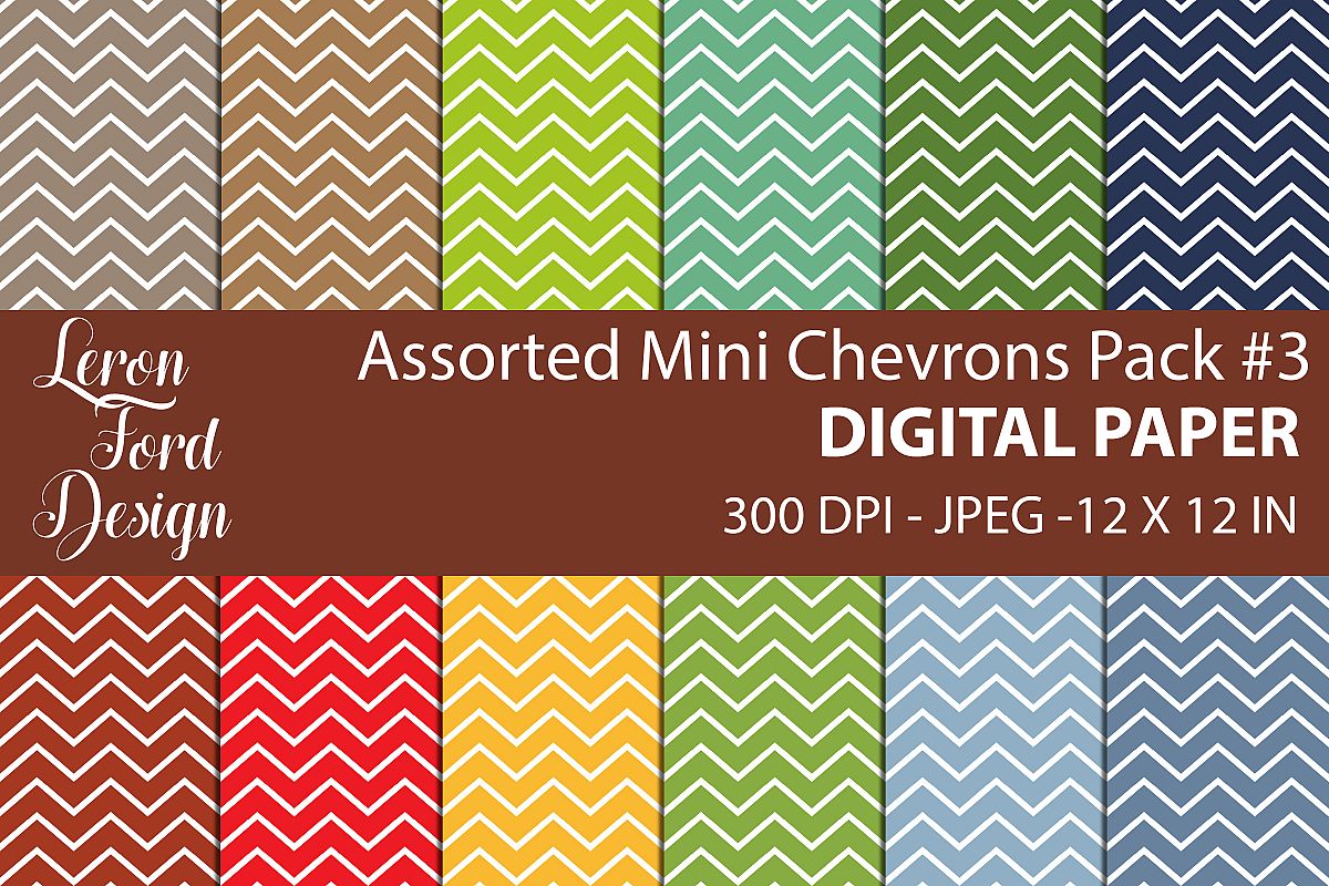 Assorted Mini Chevrons Pack #3 Digital Paper example image 1