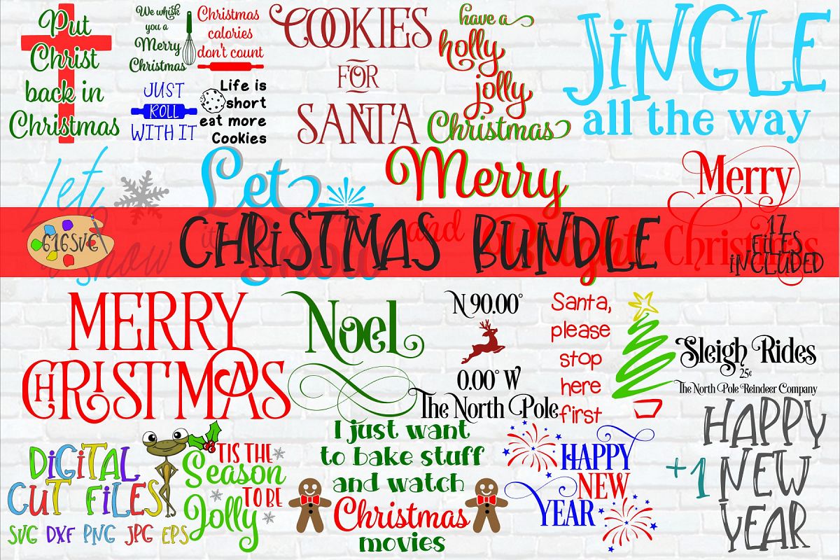 Christmas Bundle SVG, DXF, Ai, PNG example image 1