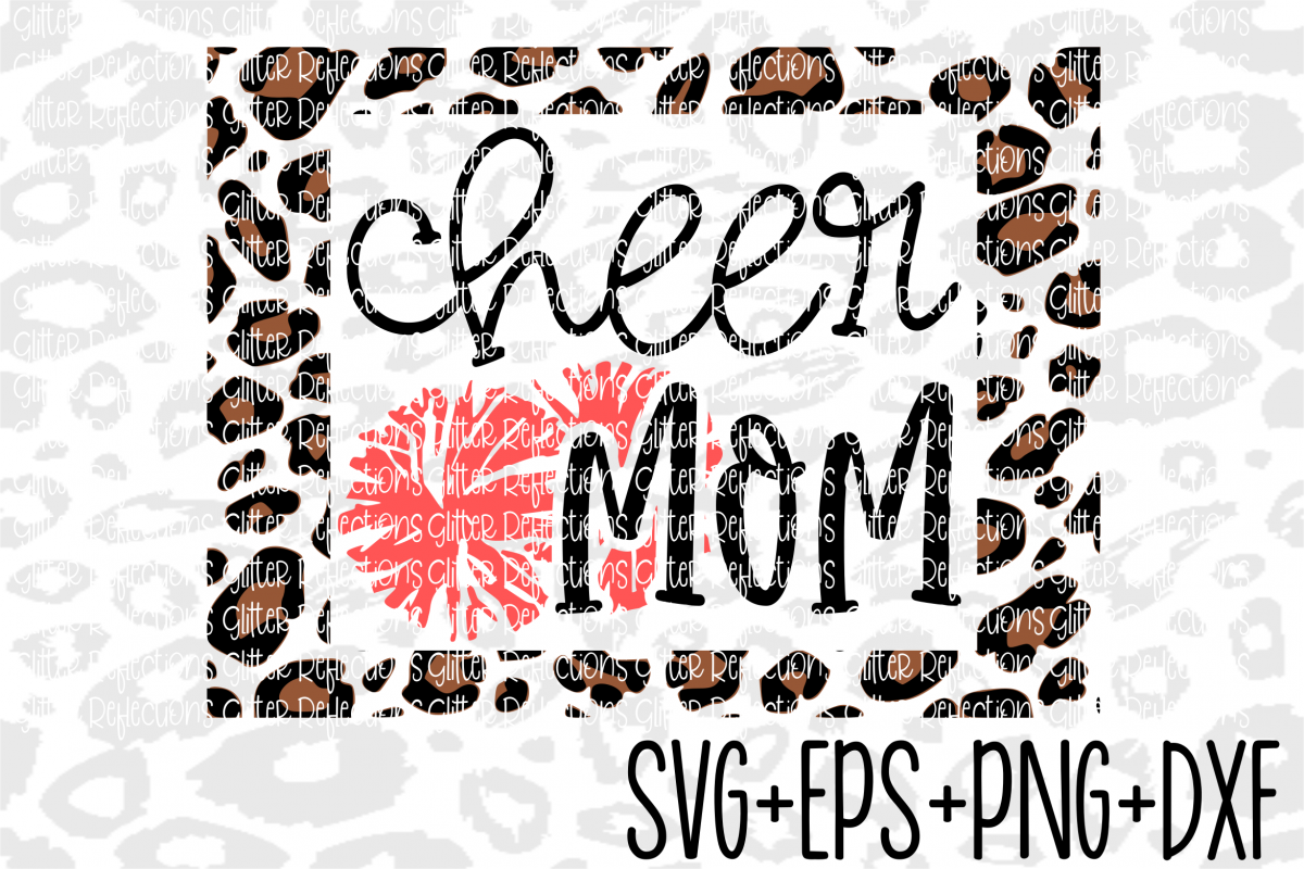 Cheer Mom Svg- Leopard Cheer Mom Frame example image 1