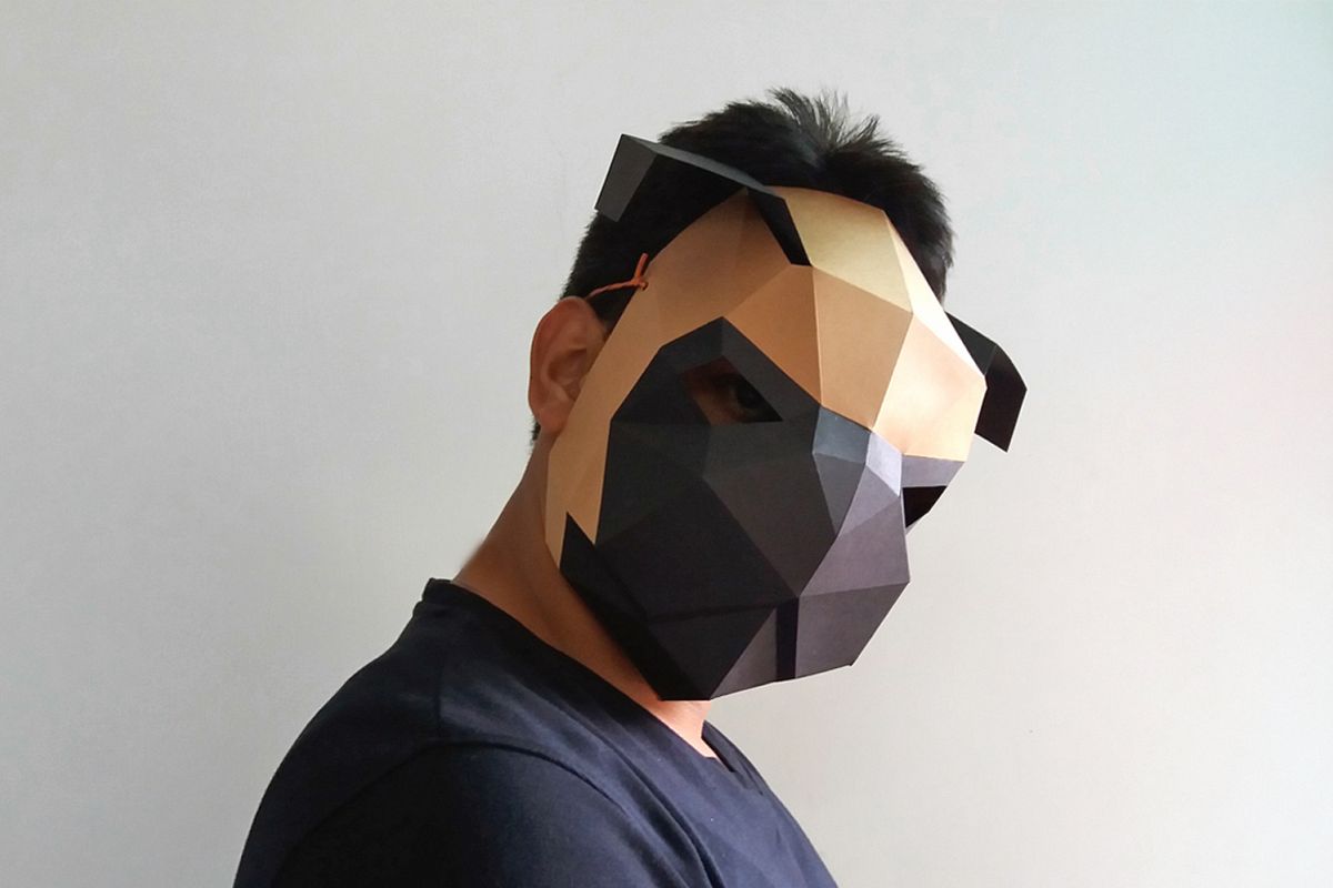 DIY Pug mask - 3d papercrafts example image 1