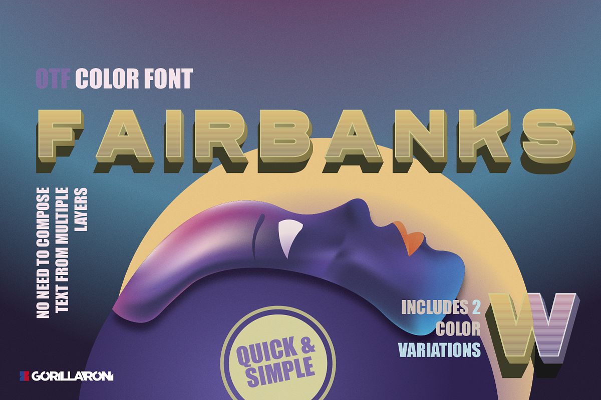 Fairbanks - sans serif color font example image 1