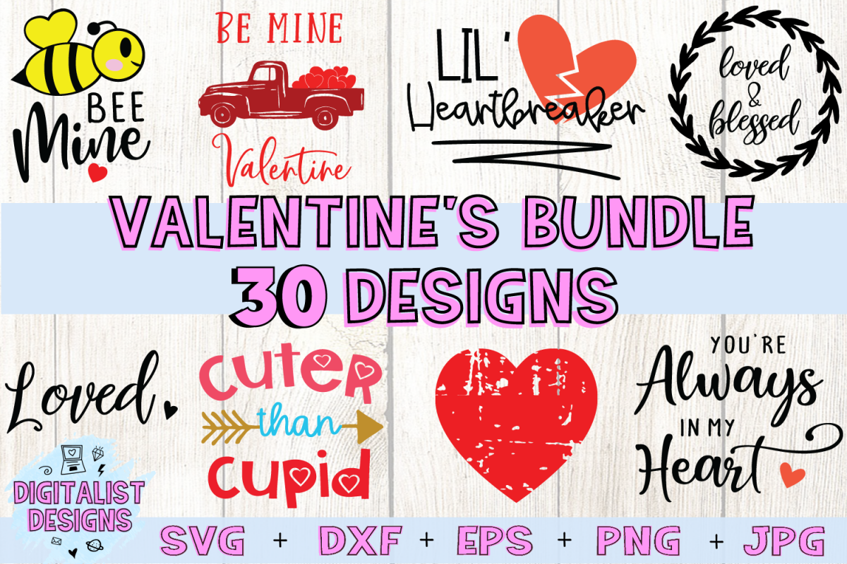 Valentines Bundle | Valentine's Day SVG Bundle | example image 1