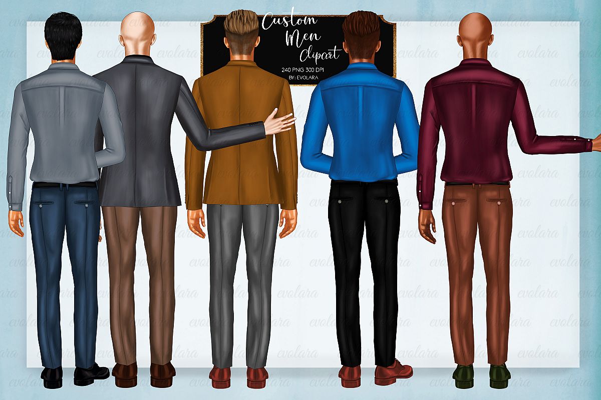 Custom Groom Clipart Bride Clipart Men Clipart Groomsmen example image 1