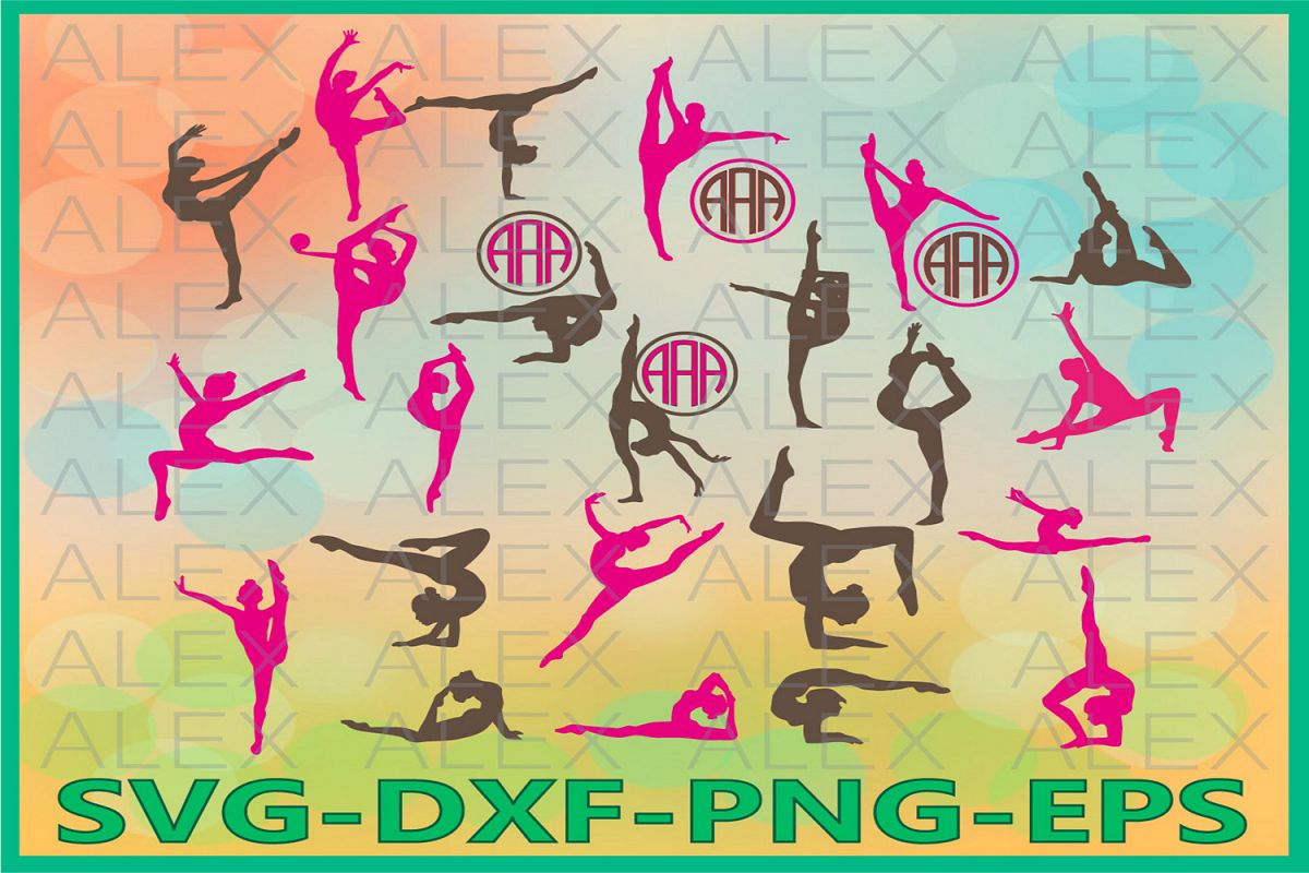 Gymnast SVG Files, Gymnasts Monogram Svg Files, Gymnastics example image 1