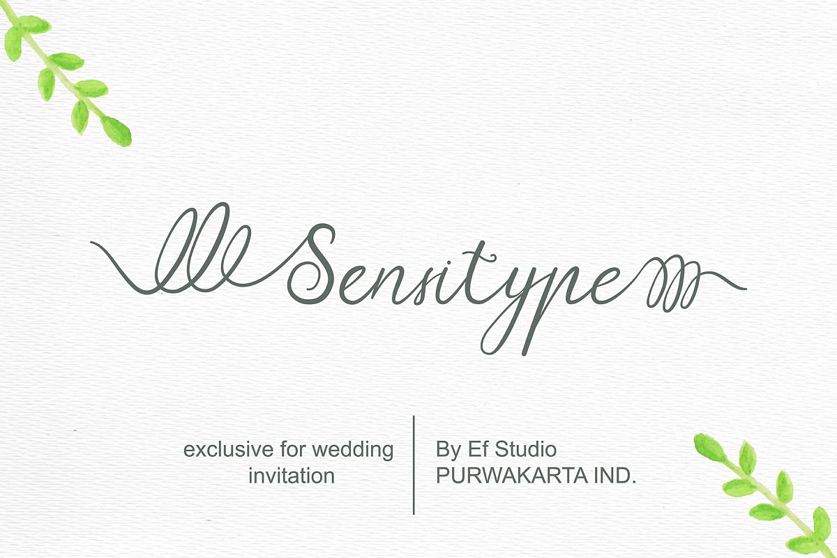 Sensitype - Wedding Font example image 1