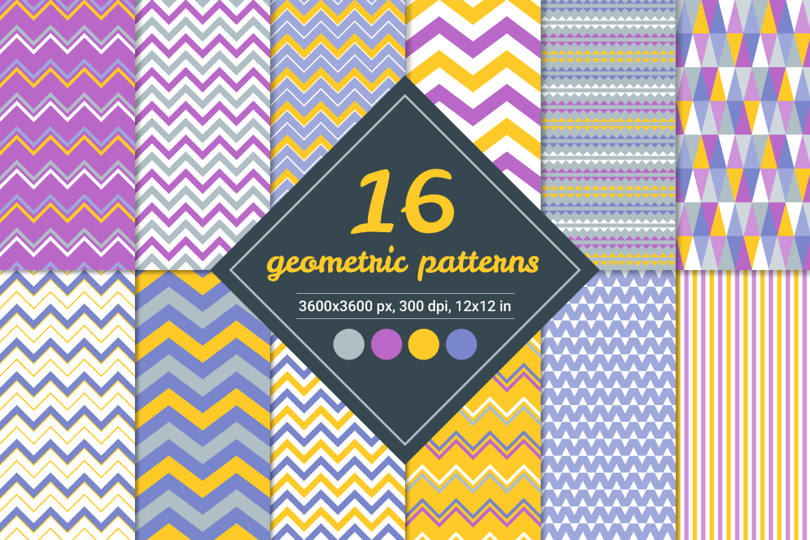 16 Vector Seamless Patterns - Set 1 example image 1