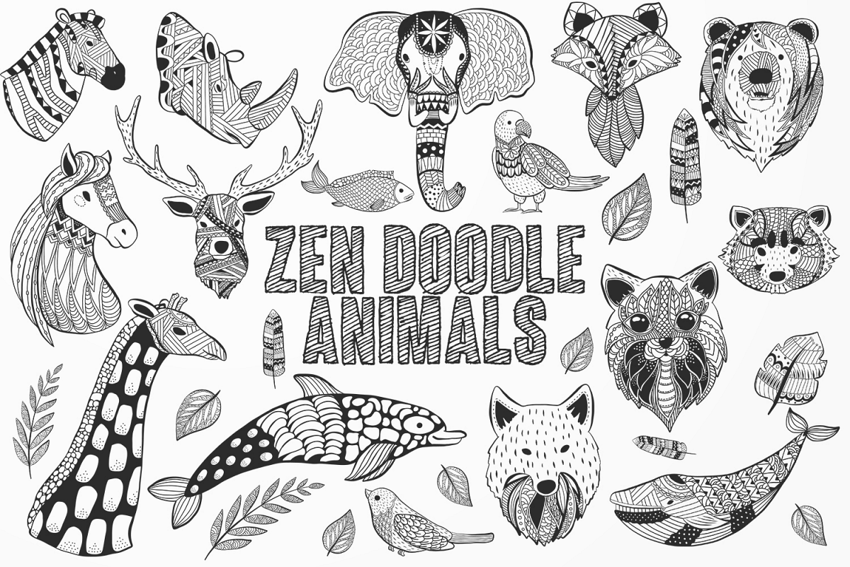 Zen Doodle Animals example image 1