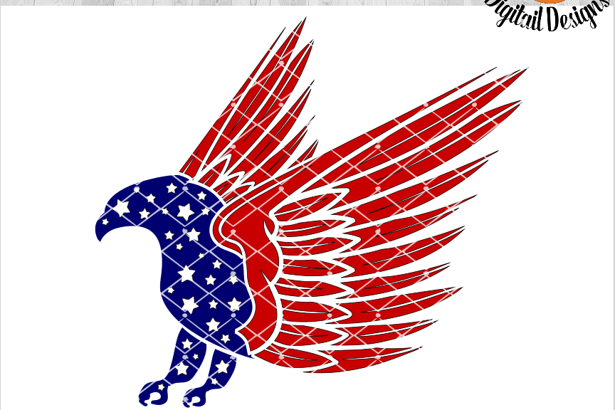 Download Patriotic Eagle SVG - png - eps - dxf - ai - fcm - Patriotic SVG - Silhouette - Cricut - Scan N ...