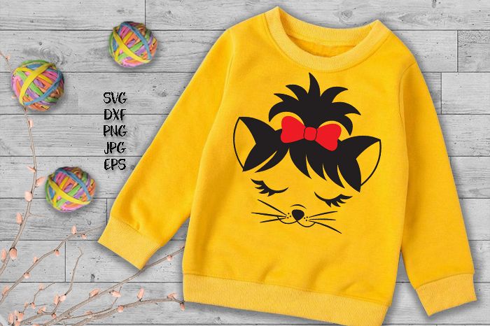 Cat face SVG cutting file Kitty face example image 1