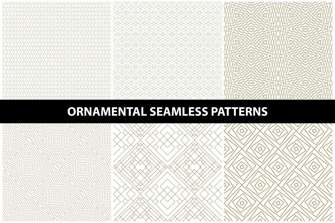 Ornamental seamless patterns. example image 1