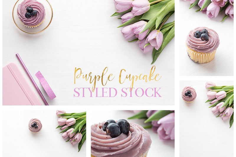 Purple Cupcake Syled Stock bundle example image 1
