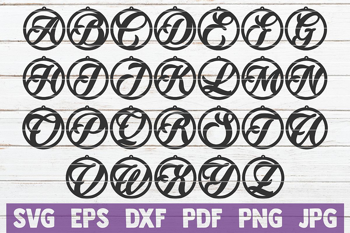 Alphabet Earring SVG Templates example image 1