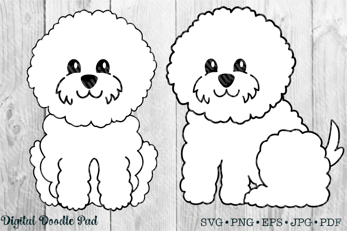 Cute Bichon Set by Digital Doodle Pad example image 1