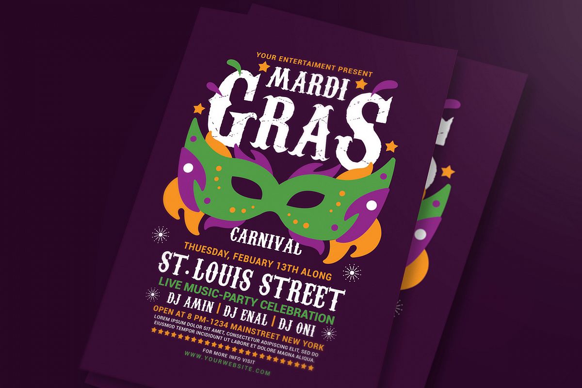 Mardi Gras Flyer Template example image 1