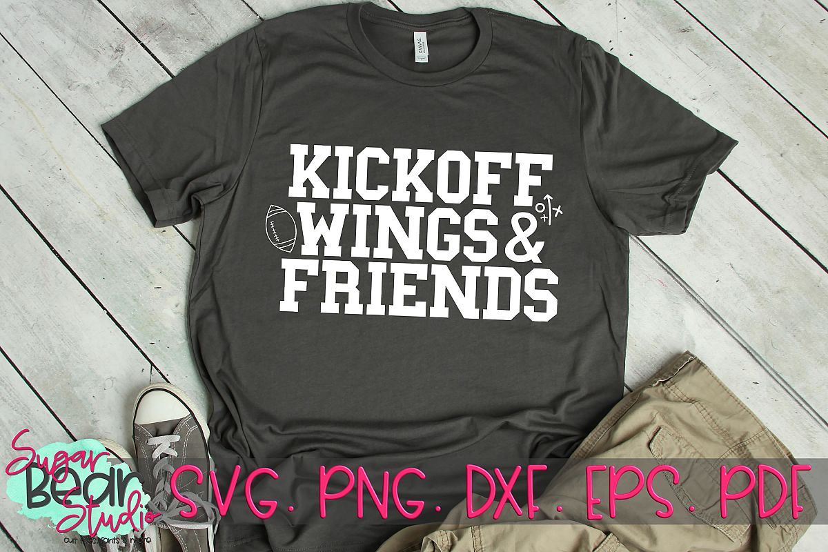 Kickoff Wings & Friends - A Football SVG example image 1