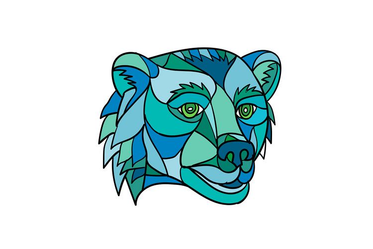 Grizzly Bear Head Mosaic example image 1