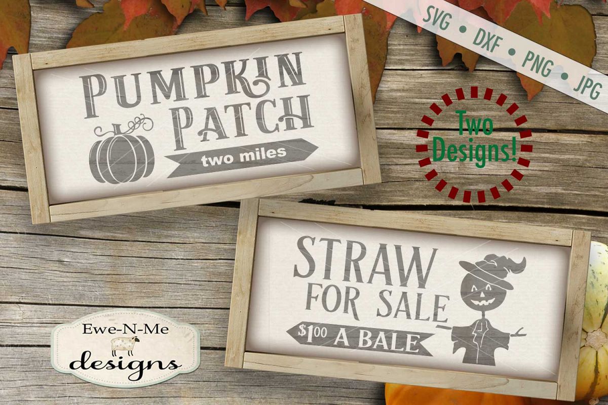 Pumpkin Patch Straw For Sale Scarecrow SVG DXF Files example image 1