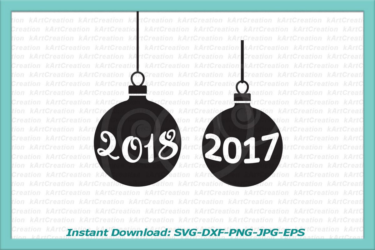 Christmas balls svg, Christmas 2017 svg, New year 2017 example image 1