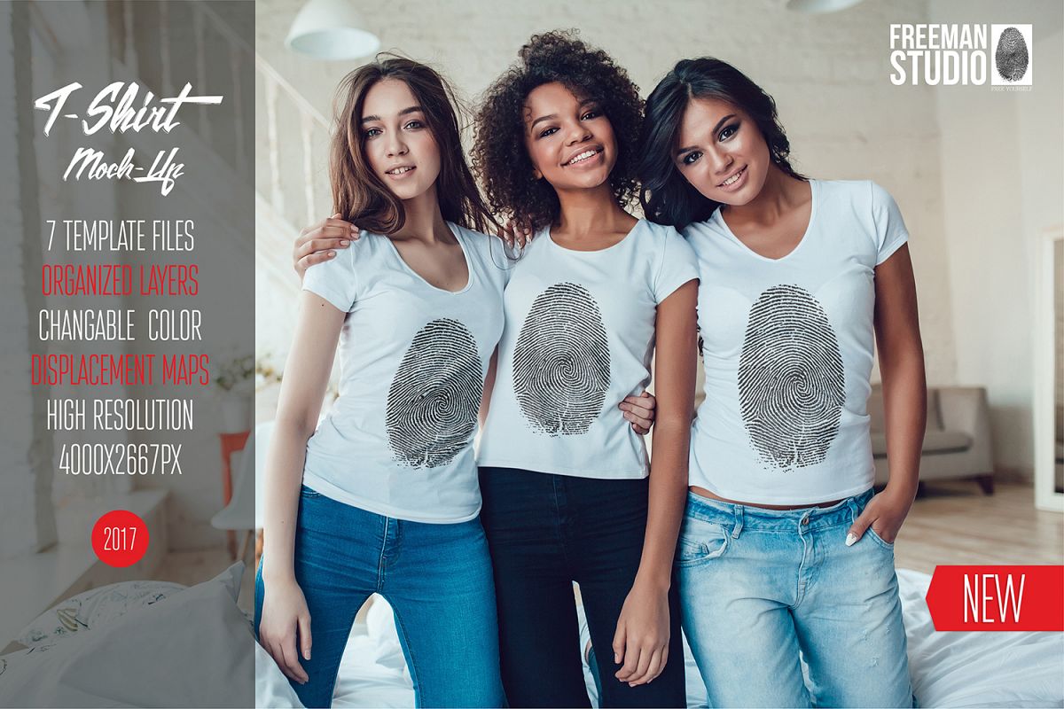 Women's T-Shirts Mock-Up Vol.1 2017 example image 1