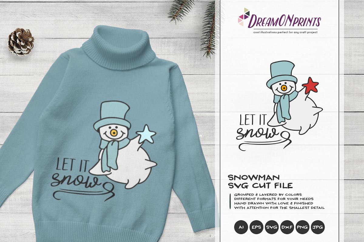 Download Let it Snow | Cute Snowman SVG | Christmas SVG