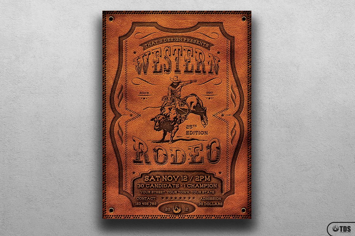 Western Rodeo Flyer Template V1 example image 1