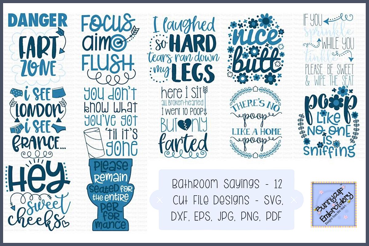Download Free SVG Bathroom Sayings SVG, Cut Files, Clipart, Printables from...