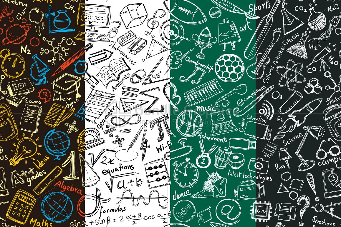 High School Education - Graphic Illustrative Pattern example image 1