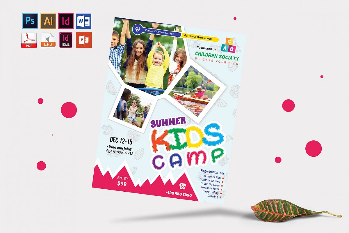 Kids Summer Camp Flyer Vol-05 example image 1