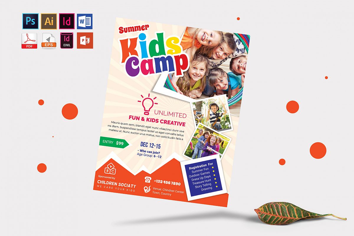 Kids Summer Camp Flyer Vol-08 example image 1