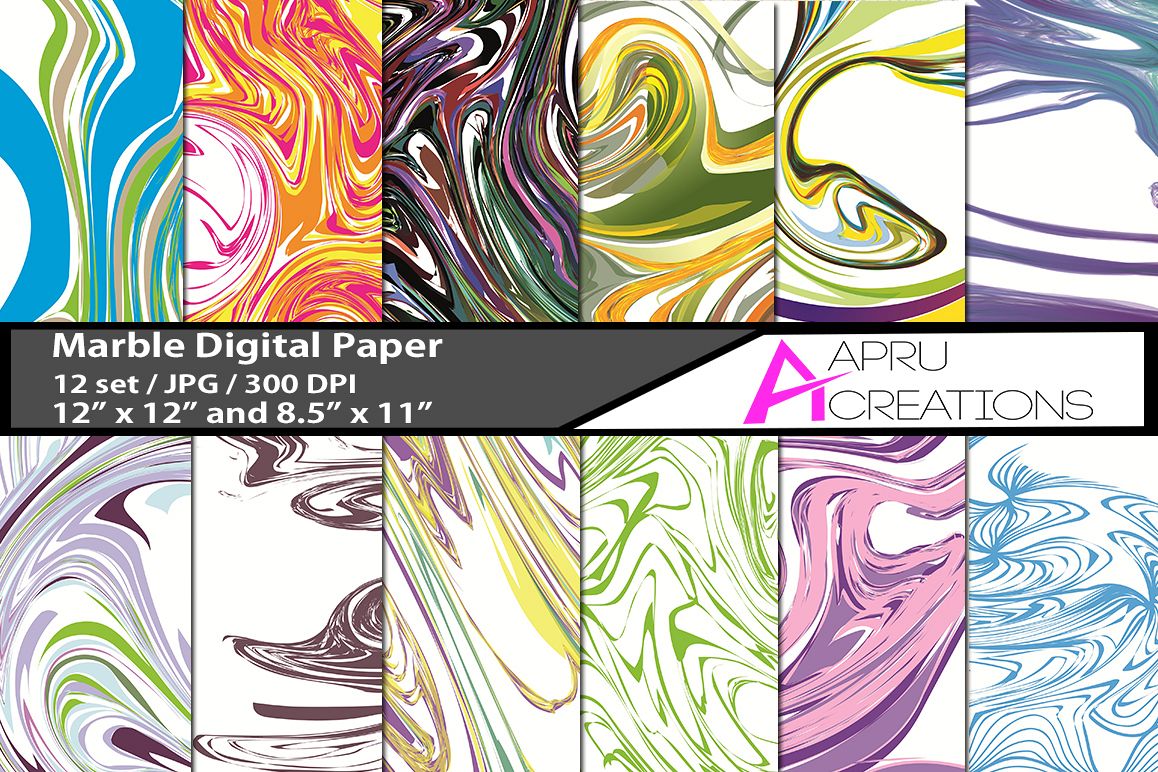 Marble papers, marble pattern, marble backgrounds example image 1