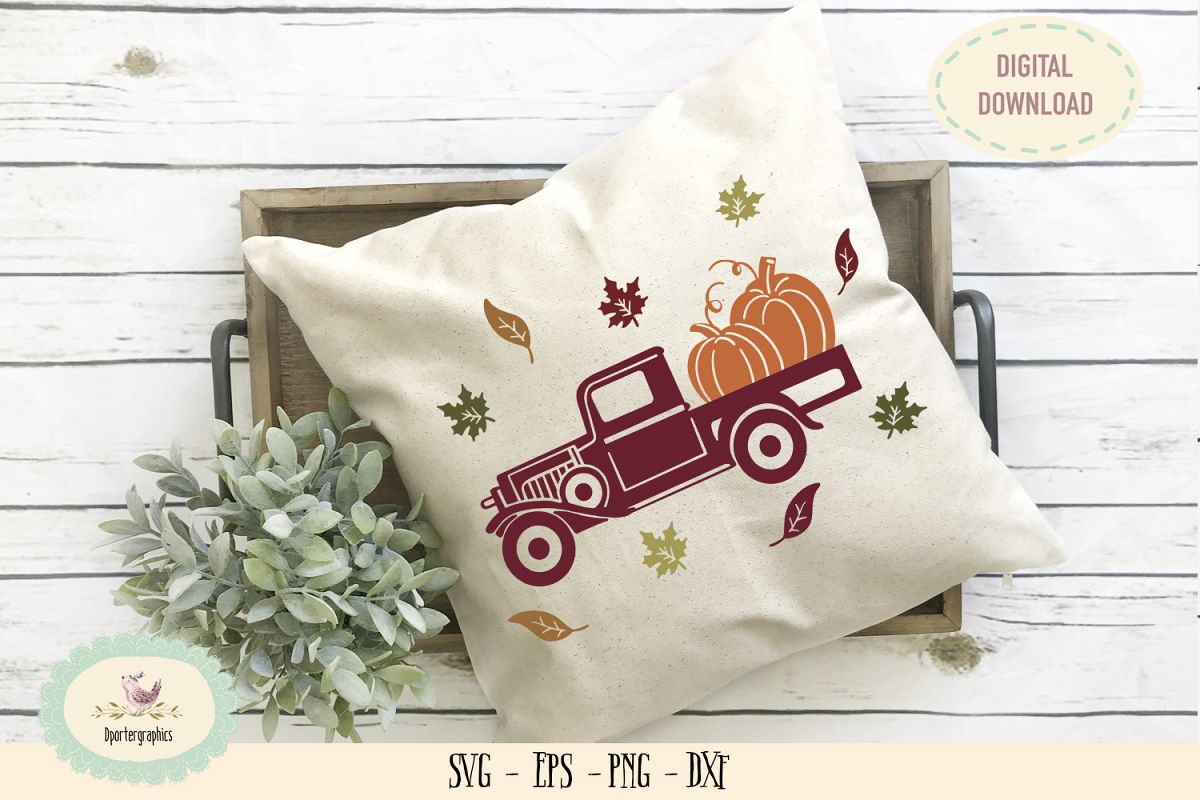Pumpkin truck SVG PNG halloween decor example image 1