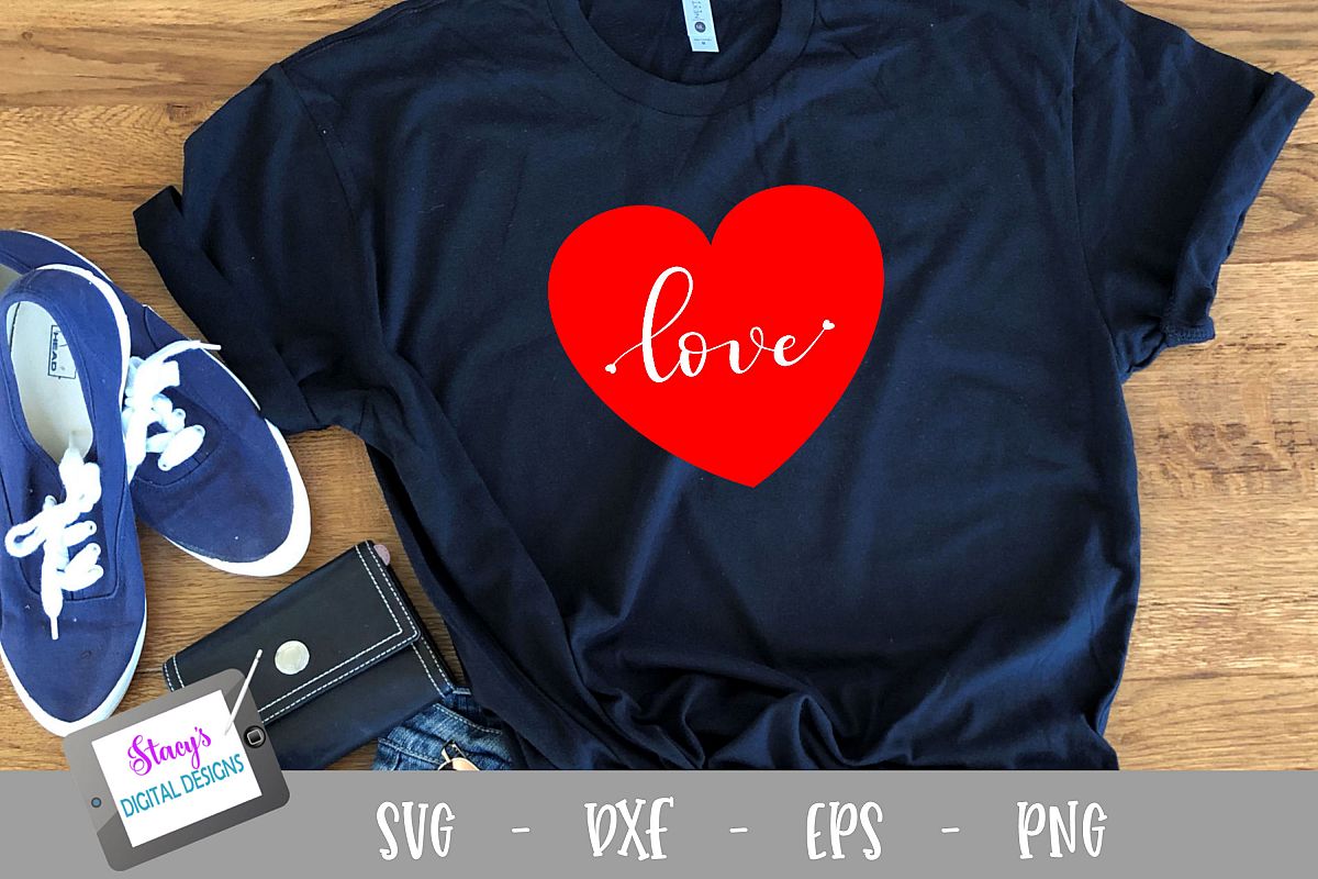 Heart SVG - Handlettered love SVG with tiny hearts cut file example image 1